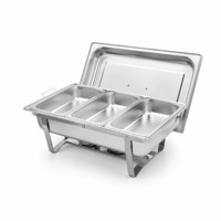 Réchaud de buffet professionnel en acier inoxydable finition dorée 9L pour hôtels, restaurants et traiteurs