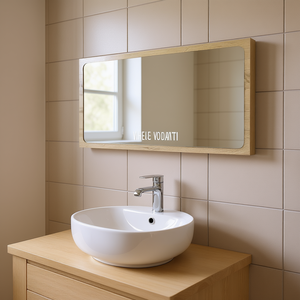 Espejo de Baño Sonoma Oak de 39.4x14.6 Pulgadas, Rectangular, con Marco de Madera Sintética, Diseño Contemporáneo, para Colgar en la Pared - Product Image 2