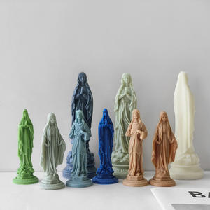 تصميم جديد <span class=keywords><strong>2025</strong></span> قالب سيليكون ثلاثي الأبعاد لصنع الشموع بنفسك، قوالب شموع سيليكون على شكل مريم العذراء - Product Image 5