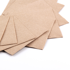 Braune Kraftpapier Recycelte 2-lagige Gesteppte Cocktail-Servietten Umweltfreundliche Einweg-Papierservietten im Beutel 4-fach Gefaltet für Hochzeiten und Catering - Product Image 2