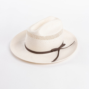 Personalizado Primavera Verano nueva moda mujeres hombres <span class=keywords><strong>Toyo</strong></span> papel paja Jazz sombrero para el sol tejido a mano ahueca hacia fuera el sombrero de vaquero de paja - Product Image 1