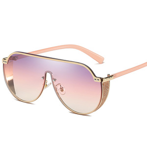 Gafas de Sol de Moda 2021 para Hombre, Estilo Vintage, con Lentes Degradados Brillantes, Gafas de Sol Grandes de Metal con Lentes Degradados UV400 para Mujer - Product Image 2