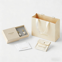 Boîte à pendentif rigide en papier gaufré beige de 1 mm d'épaisseur, idéale pour la demande en mariage, les bagues et les colliers – Nouveauté très demandée
