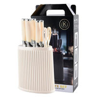 Ensemble de couteaux de cuisine en acier inoxydable, 7 pièces, ensemble de couverts de cuisine domestique, accessoires de cuisine polyvalents pour couper les aliments