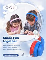 Casque audio pour enfants IClever HS19 avec microphone, limiteur de volume 85 dB, casque supra-auriculaire pour enfants, pliable, filaire, pour l'école