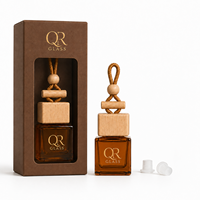 Diffuseur de parfum pour voiture 8ml 10ml avec couvercle en bois, flacon en verre transparent pour parfum de voiture, diffuseur d'arômes