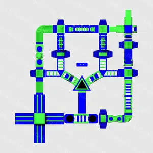 حديقة مياه قابلة للنفخ مخصصة تجارية للكبار والأطفال حديقة مياه تحت الماء على شكل جزيرة عائمة حديقة مائية يمكن نفخها