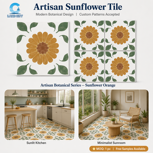 Autocollant de sol auto-adhésif, carrelage à coller, vinyle PVC 3D, imperméable, ignifuge, petit motif floral marocain, décoration de <span class=keywords><strong>cuisine</strong></span> et de maison - Product Image 3