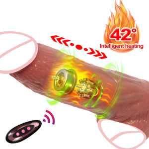 Varilla vibradora telescópica automática, consoladores de punto G manos libres, consolador femenino, vibrador, Juguetes sexuales, máquina de masturbadores para mujer - Product Image 1