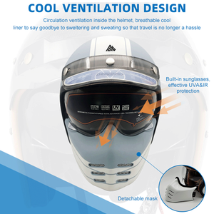 Casque de moto intégral rétro vintage de haute qualité avec fermeture rapide pour la course automobile – Vente en gros - Product Image 6