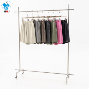 กางเกงขาสั้นลำลองลายโลโก้แบบกำหนดเองสำหรับผู้ชาย สีน้ำเงินอเมริกัน ผ้าฝ้ายแท้ กางเกงวอร์มห้าส่วน เอวสูง ผ้าฝ้าย 100% สีพื้น - Product Image 1