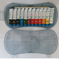 Ensemble de pigments pour peinture à l'huile acrylique, 18 couleurs, tubes de 12 ml, pinceaux, toile, bloc de papier, palette, toile pour enfants, cours d'art scolaire