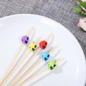 Palillos de cóctel de calavera de bambú, palillos de fruta de cóctel, <span class=keywords><strong>pinchos</strong></span> de aperitivo de sándwich para decoraciones de fiesta de <span class=keywords><strong>cumpleaños</strong></span> de boda - Product Image 5