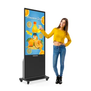 43 50 55 65 Inch Vertical Mobile Capacitive Infrared Touch Screen Advertise Monitor Stand Interactive Monitor Digital Signage