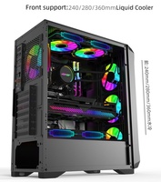 Vente en gros de boîtier pour PC de jeu ATX tour moyenne en verre trempé boîtier pour ordinateur et tours boîtier pour armoire de jeu