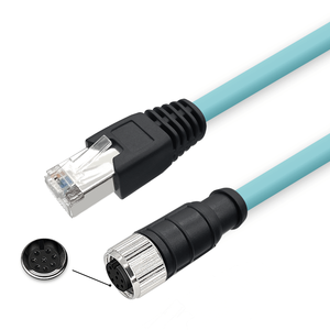 M12 8 pin A/x mã hóa kết nối để RJ45 <span class=keywords><strong>Ethernet</strong></span> nối cắm CAT7 công nghiệp <span class=keywords><strong>Ethernet</strong></span> ethercat - Product Image 3