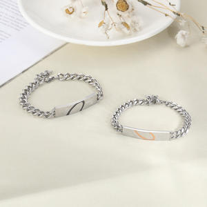 Version coréenne amour <span class=keywords><strong>Bracelet</strong></span> Puzzle Titane Acier <span class=keywords><strong>Couple</strong></span> <span class=keywords><strong>Bracelet</strong></span> Accessoires Saint Valentin Cadeau - Product Image 2