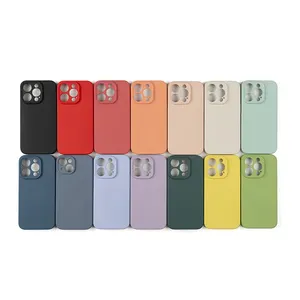 Custodia in Silicone per iPhone per 14 15 Pro Max TPU Silicone custodie morbide per fotocamera proteggere Cover posteriore per iPhone per 15 Pro custodia in Silicone