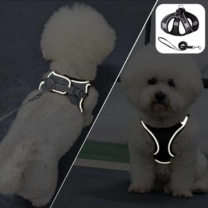 सुपर लुभावनी जाल के साथ समायोज्य पिल्ला बनियान, बाहरी चलने के लिए परावर्तक नो-पुल पालतू हार्नेस - Product Image 3