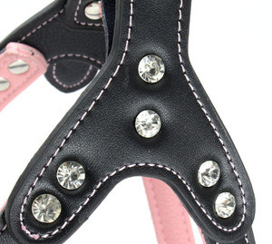 Wholesale Hot Selling Plain Solid Color Vegan <strong>Leather</strong> <strong>Harness</strong> for Pet Dog - Product Image 6