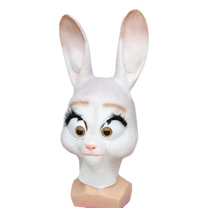 Masque de lapin Judy en latex, masque animal, accessoire de fête cosplay, taille unique - Product Image 1