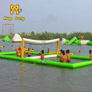 पानी खेलने विशाल Inflatable समुद्र तट वॉलीबॉल कोर्ट/किराए पर लेने के लिए Inflatable पानी वॉलीबॉल क्षेत्र