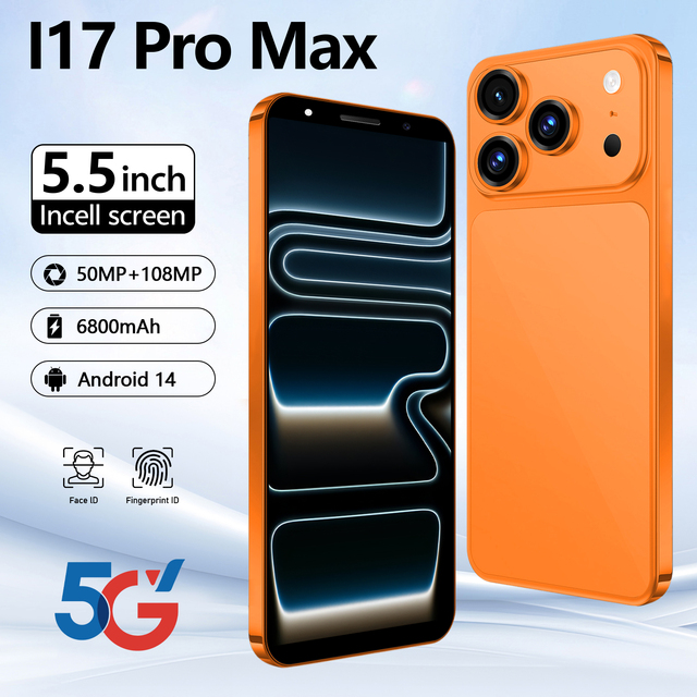 I17 Pro Max Flagship Phone 5G 12GB 512GB 108MP Camera 6.8" AMOLED 6000mAh Fast Charge Unlocked Global