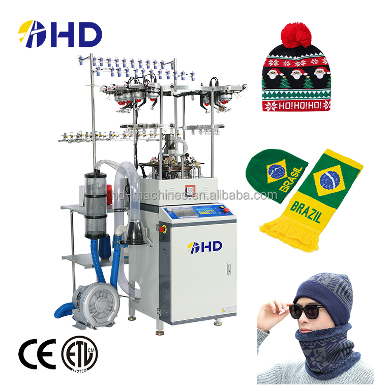 Hd Merk Hoge Snelheid Circulaire Jacquard Sjaal Beanie Cap Hoed Breien Machine In China