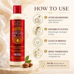 Acondicionador Profundo de Aceite de Argán Marroquí, Tratamiento Intensivo, Mascarilla Capilar para Cabello Seco, Dañado y Texturizado - Product Image 3