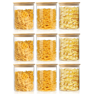 卸売 8.5オンス 250ml ガラス製スパイス食品保存瓶 パントリー整理用キャニスター ガラス保存瓶 気密竹製蓋付き - Product Image 2