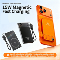 Batterie externe magnétique sans fil super fine et portable 10000 mAh avec logo personnalisé et câble intégré