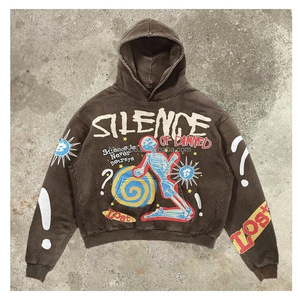 Hoodie surdimensionné personnalisé de haute qualité, impression DTG, fabricants de hoodies pour hommes, effet délavé, streetwear, hoodies à enfiler - Product Image 2