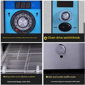 เตาอบพิซซ่าแบบสายพานลำเลียงไฟฟ้าแก๊สในอุโมงค์ สายพานลำเลียงสำหรับการแปรรูปอาหารสำคัญ สายการผลิต - Product Image 5