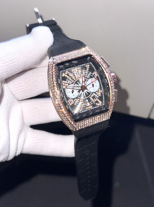 Thạch anh xem người đàn ông sang trọng Chronograph hip hop đồng hồ người đàn ông Mens Sliver cổ tay đồng hồ Đồng hồ nam - Product Image 6