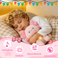 Boneka Axolotl Bernapas dengan Detak Jantung Menenangkan, Dada Bercahaya, Mainan Hewan untuk Mengurangi Kecemasan, Teman Tidur, Hadiah, OEM Grosir