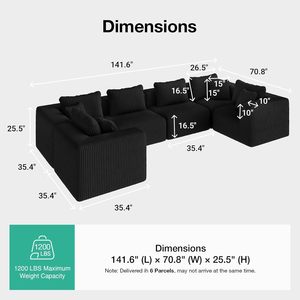 Divano Componibile <span class=keywords><strong>Moderno</strong></span> a Forma di Nuvola, Divano Senza Struttura a L per Soggiorno, Appartamenti, Camera da Letto, Nessun Montaggio Richiesto - Product Image 2