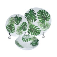 Bol d'assiette en mélamine, Design personnalisé bol service de table, vaisselle, plantes vertes 1 pièce