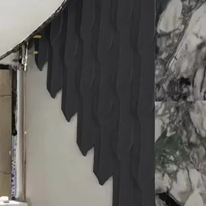 Painel de parede cultural de pedra artificial PU 3D de poliuretano para decoração de pedra de penas leve