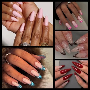Uñas Postizas al por Mayor Ultrafinas, Sin Costuras, Adhesivas Completas, Mate, Forma Almendrada, <span class=keywords><strong>de</strong></span> Presión, No Requiere Lima ni Tallado; para - Product Image 2