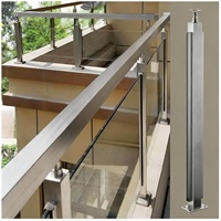 Rampe de sécurité en acier inoxydable moderne et simple, montée au sol, main courante d'escalier, garde-corps en verre pour balcon, colonne de rampe intérieure pour plateforme