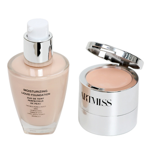 كريم أساس سائل للوجه بتغطية كاملة, كريم أساس سائل للوجه بتغطية كاملة وتحكم بالزيت ، 2 في 1 ، قاعدة Ssence المائية ، سهل الاستخدام ، مكياج نود ناعم للوجه ، 30 جم - Product Image 1