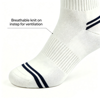 Chaussettes de tennis anti-transpiration pour jeunes, antibactériennes, pour l'automne, avec coussinets en tissu éponge doux pour les tournois sportifs professionnels et la protection maximale du pied