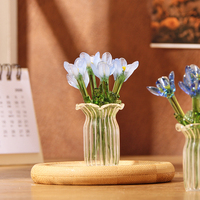 Handgefertigte Murano-Glas Bunte Kleine Blumenstrauß-Ornamente für Muttertag, Lehrertag, Heim- und Bürodekoration