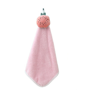 Coral Fleece Hand Towel Watermelon Design Kitchen Bath Use Soft Absorbent Rectangle Shape Customizable - Product Image 1