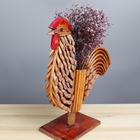 Handgemaakt wilgenhouten dierenfiguurtje, rustiek houten ambachtelijk ornament, tafeldecoratie, cadeau