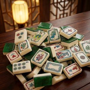 Tuiles de Mahjong Américain en Acrylique et Design Teal, Ensemble de Luxe Personnalisé Gravé, Tuiles de Mahjong Américain pour Jeux Américains - Product Image 5