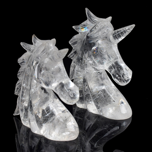 <span class=keywords><strong>Prix</strong></span> usine naturel clair blanc Rose Quartz sculpté à la main licorne tête <span class=keywords><strong>de</strong></span> cheval Sculpture Statue pour la décoration <span class=keywords><strong>de</strong></span> la maison - Product Image 1