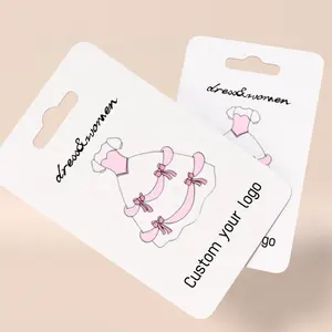 Luxo personalizado Pendurado Rótulo Livre Slings Balanço Especial Produtos de Papel Pendurar Tags Para Roupas Vestuário Mulheres Vestido Vestido de Casamento