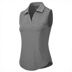 Polo sin mangas de verano para mujer - Camiseta deportiva elegante con cuello en V - Ropa deportiva duradera para golf, fitness y ocio - Product Image 1