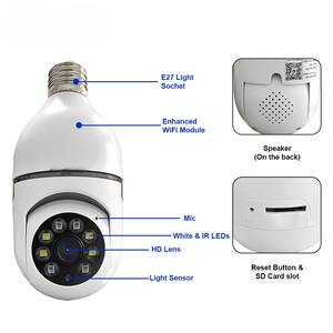 V380pro摄像机云台夜视机器人E27安全无线监控摄像机8177全彩高清Wifi室内H.265 - Product Image 1